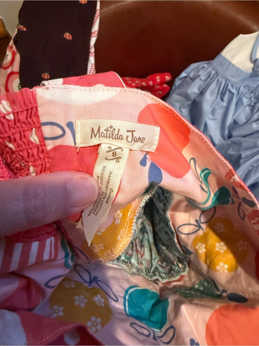 Matilda Jane Pink & Teal Apple & Books Apron Dress - Picture 2 of 3